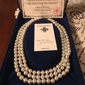 Camrose & Kross Kennedy 3 strand pearl necklace